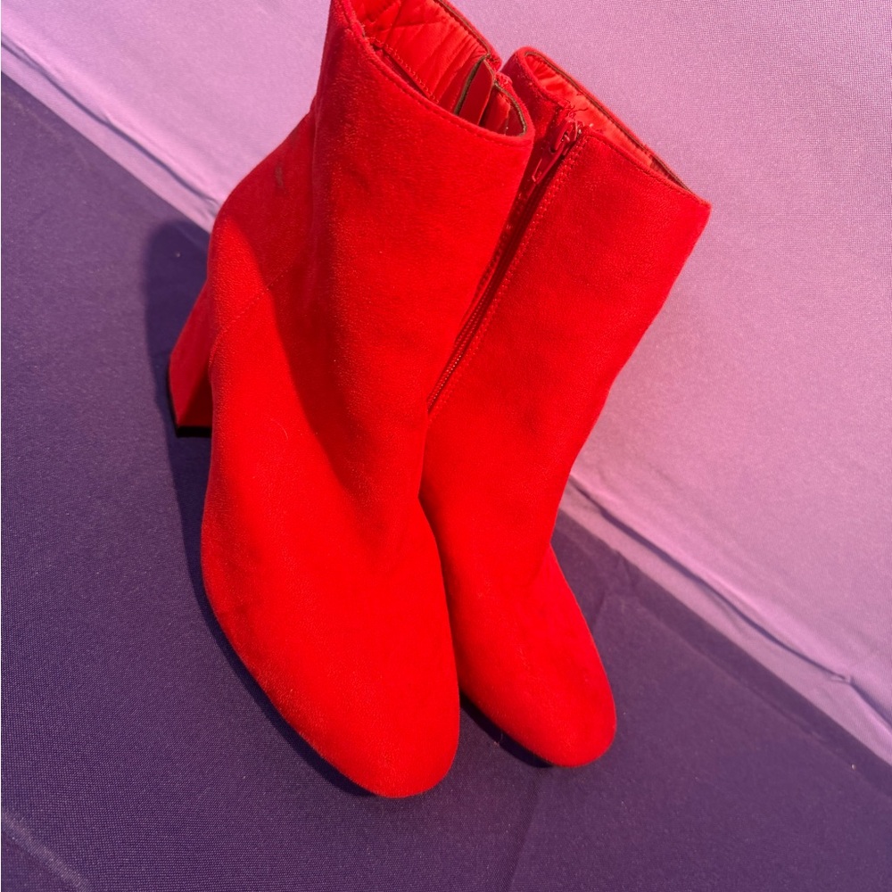 BAMBOO Vibrant Red Heeled Boots